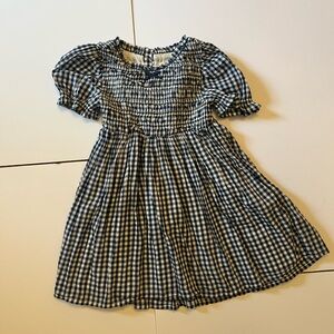 Charming Kids Gingham Dress in Navy and White